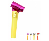 Party horn PARTY GO, 6cm, 6 pcs., mix of colours