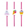 Straws PARTY GO, 20cm, 6 pcs., pink