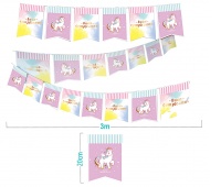 Garland PARTY GO Unicorn, 3m, pink
