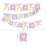 Garland PARTY GO Unicorn, 3m, pink