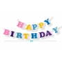 Paper garland PARTY GO Happy Birthday, 3m, mix of colours