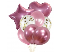 Balloon set PARTY GO, 45cm, 8 pcs., pink