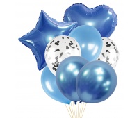 Zestaw balonów PARTY GO, 45cm, 8 szt., niebieskie
