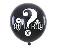 Balon z konfetti PARTY GO Girl Or Boy, 90cm, czarny