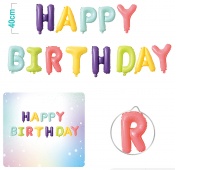 Balloons PARTY GO Happy Birthday, 40cm, 13 pcs., mix of colours
