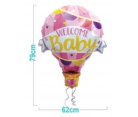 Balon PARTY GO Welcome Baby, 79cm, 1 szt., r&oacute;żowy