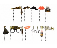 Zestaw akcesoriów do zdjęć PARTY GO, 15 szt., mix wzorów