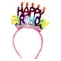 Headband PARTY GO Happy Birthday, 24cm, 1 pc., mix of colours