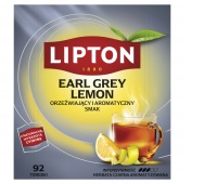 Tea LIPTON black, Earl Grey Lemon, 92 tea bags