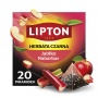 Tea LIPTON black, apple and rhubarb, 20 pyramids
