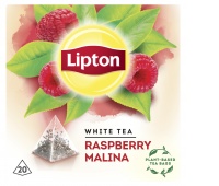 Herbata LIPTON biała, malina, 20 torebek