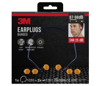 Banded earplugs 3M (1310C1), + 2 pairs of replacement earplugs, blue-orange