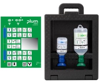 Eyewash kit PLUM iBox 2, with solutions 0.9% 500 ml + 4.9% 200 ml, black