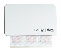Plaster dispenser PLUM QuickFix Uno, with elastic plasters refill 45 pcs, white