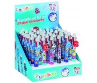 Długopis wymazywalny GIMBOO 4w1, żelowy, pakowany w displayu, mix kolor&oacute;w/wzor&oacute;w