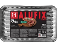 Tacki grillowe ALUFIX Fix-Grill, aluminiowe, prostokątne, 3 szt.