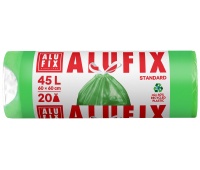 Worki na śmieci ALUFIX, ze ściągaczem, HDPE, 60x60cm, 45l, 20 szt., zielone