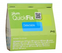 Plastry wykrywalne PLUM QuickFix Detectable, wkład, 45 szt., niebieskie