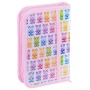 School pencil case GIMBOO, with accessories, 1 compartment, 1 divider, Colorful Teddy Bears, pastel pink