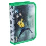 School pencil case GIMBOO, with accessories, 1 compartment, 1 divider, Soccer, green