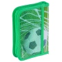 School pencil case GIMBOO, with accessories, 1 compartment, 1 divider, Soccer, green