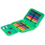 School pencil case GIMBOO, with accessories, 1 compartment, 1 divider, Soccer, green