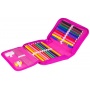 School pencil case GIMBOO, with accessories, 1 compartment, 1 divider, Holidays, pink
