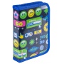 School pencil case GIMBOO, with accessories, 1 compartment, 1 divider, Emojis, navy blue