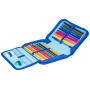 School pencil case GIMBOO, with accessories, 1 compartment, 1 divider, Emojis, navy blue