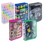School pencil case GIMBOO, without accessories, 1 compartment, 1 divider, assorted colors