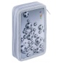 School pencil case GIMBOO, with accessories, 2 compartments, Jumbo, Soccer, grey