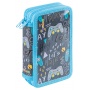 School pencil case GIMBOO, with accessories, 2 compartments, Jumbo, Gamer, blue