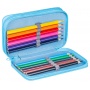 School pencil case GIMBOO, with accessories, 2 compartments, Jumbo, Gamer, blue
