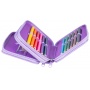 School pencil case GIMBOO, with accessories, 2 compartments, Jumbo, Flowers, purple