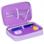 School pencil case GIMBOO, with accessories, 2 compartments, Jumbo, Flowers, purple