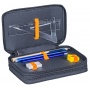 School pencil case GIMBOO, with accessories, 2 compartments, Jumbo, Alien, orange-black
