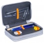 School pencil case GIMBOO, with accessories, 2 compartments, Jumbo, assorted colors