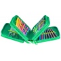 School pencil case GIMBOO, with accessories, 3 compartments, Soccer, green
