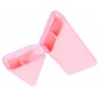 Foldable silicone pencil case GIMBOO, organiser, 200x70x55mm, pink