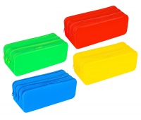 Four-compartment silicone pencil case GIMBOO, 200x80x75mm, assorted colors