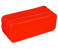 Four-compartment silicone pencil case GIMBOO, 200x80x75mm, red