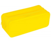 Four-compartment silicone pencil case GIMBOO, 200x80x75mm, yellow