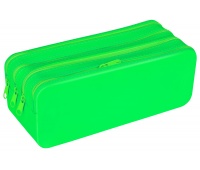 Four-compartment silicone pencil case GIMBOO, 200x80x75mm, green