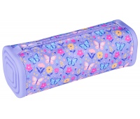 Pi&oacute;rnik silikonowy kwadratowy GIMBOO, z nadrukiem, 210x72x72mm, kwiatki, fioletowy