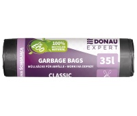 Worki na odpady DONAU EXPERT, klasyczne, LDPE, z taśmą, 35l, 15 szt., czarne