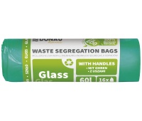 Waste sorting bags DONAU HOME, with handles, glass, 60l, 16 pcs., green