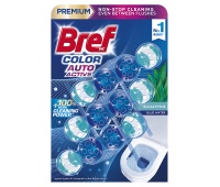 Kulki myjąco-zapachowe do toalet BREF Color Auto Active Eukaliptus, barwiące, 3x50g