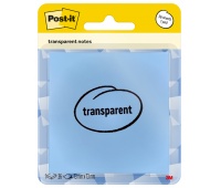 Przezroczyste karteczki samoprzylepne POST-IT Transparent Notes (600-1TRSPB), 73x73mm, 36 kart., pastelowe niebieskie