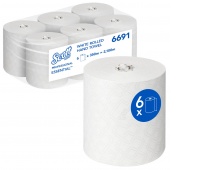 Ręcznik papierowy w roli SCOTT Essential, 1-warstwowy, 350 m, 1400 listk&oacute;w, 6 rolek, biały