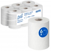 Ręcznik papierowy w roli SCOTT Essential Slimroll, 1-warstwowy, 190 m, 760 listk&oacute;w, 6 rolek, biały